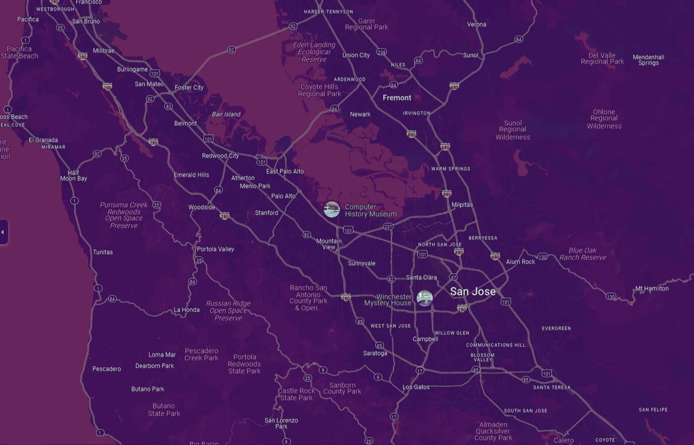 Carte Silicon Valley